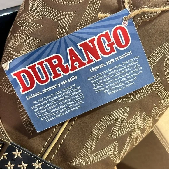 Durango Women's Brown Western Cowboy Boots with Decorative Star Strap - Picture 3 of 10